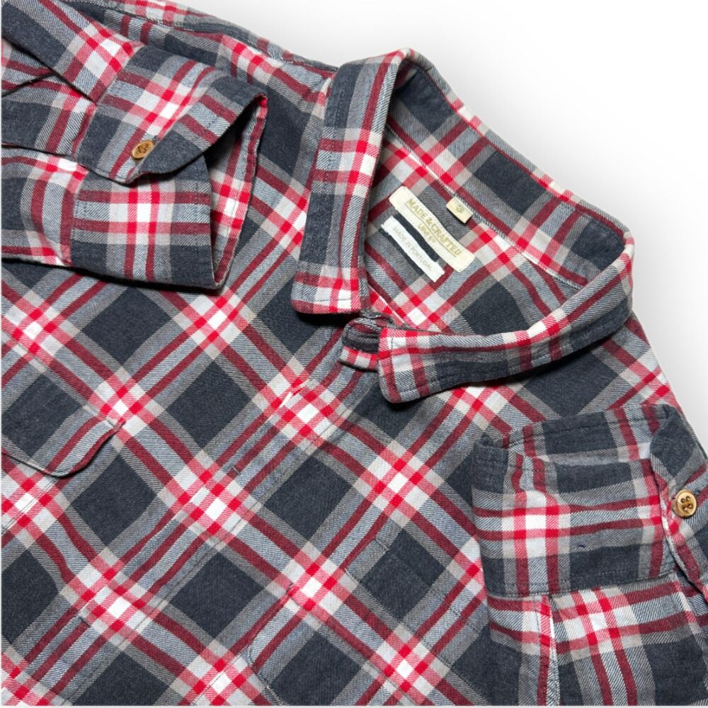 Levi's Made & Crafted Plaid Shirt Concealed Plackets EU Sz 3 US Medium / Large - Picture 3 of 12